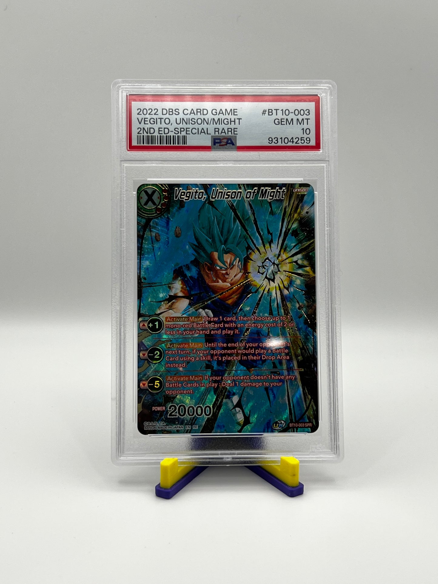 PSA 10 Vegito Unison Of Might Spr